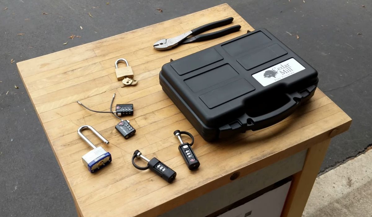 6 best gun case locks and a gun case on the table